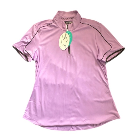 Greg Norman Collection Tops - Greg Norman Women’s Lilac Play Dry Golf Short Sleeve Shirt